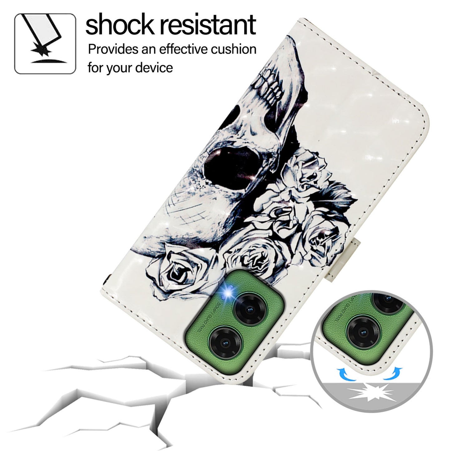 Motorola Moto G35 Leather Flip Phone Case with 3D Painted Design, Card Holder, Wallet & Stand Function - Durable Protection & Easy Access