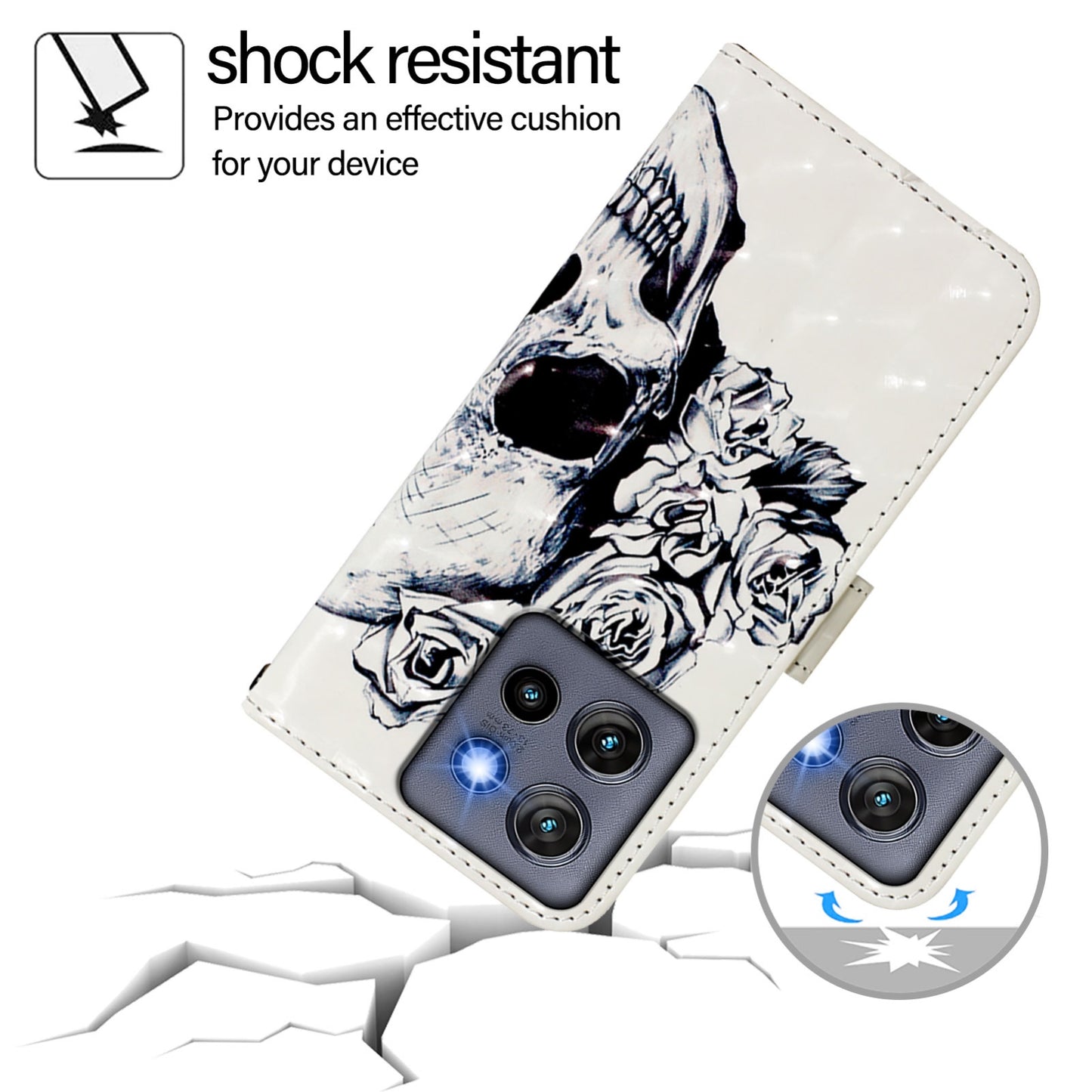 Motorola Edge 50 Neo Leather Flip Phone Case with 3D Painted Design, Card Holder, Wallet & Stand Function - Durable Protection & Easy Access