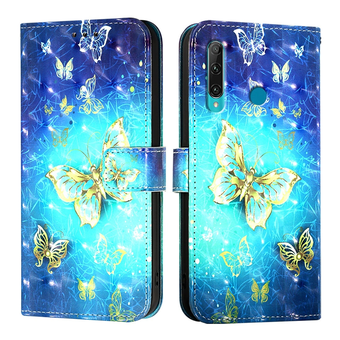 Huawei Enjoy 9s Leather Flip Phone Case with 3D Painted Design, Card Holder, Wallet & Stand Function - Durable Protection & Easy Access