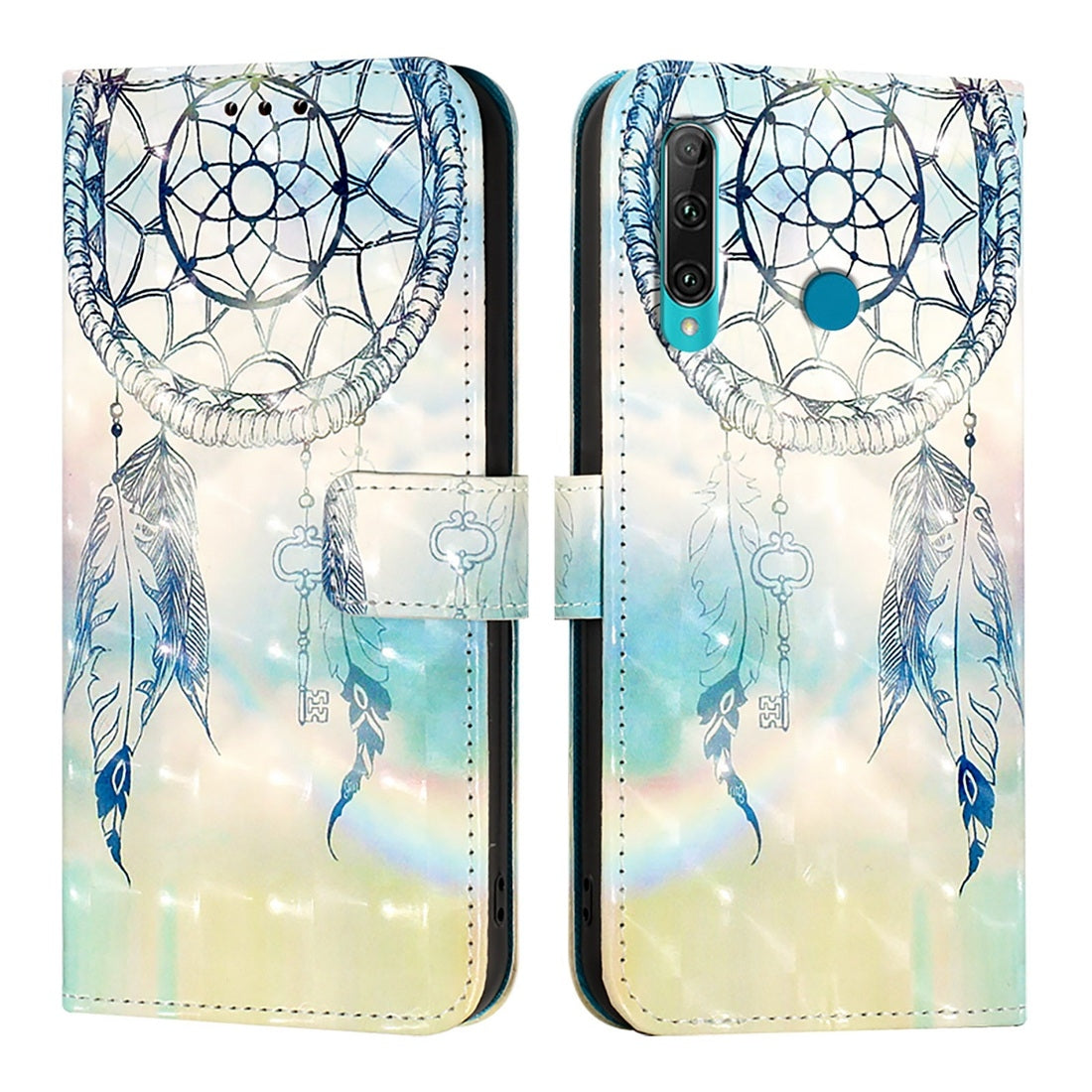 Huawei Enjoy 9s Leather Flip Phone Case with 3D Painted Design, Card Holder, Wallet & Stand Function - Durable Protection & Easy Access