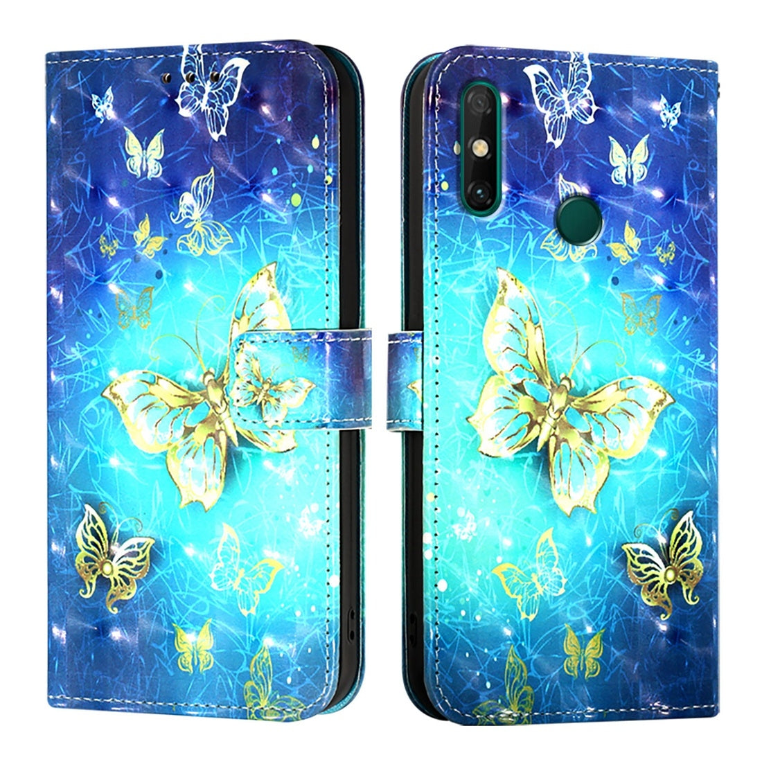 Huawei Enjoy 20 SE Leather Flip Phone Case with 3D Painted Design, Card Holder, Wallet & Stand Function - Durable Protection & Easy Access