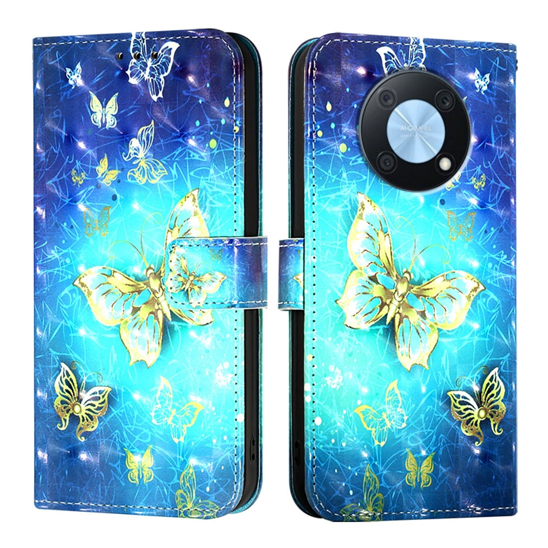 Huawei Enjoy 50 Pro 4G Leather Flip Phone Case with 3D Painted Design, Card Holder, Wallet & Stand Function - Durable Protection & Easy Access