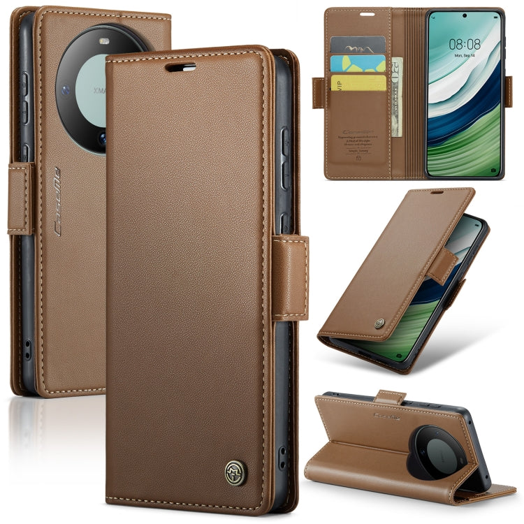 For Huawei Mate 60 RFID Leather Case - Litchi Texture with Butterfly Buckle, Wallet & Stand