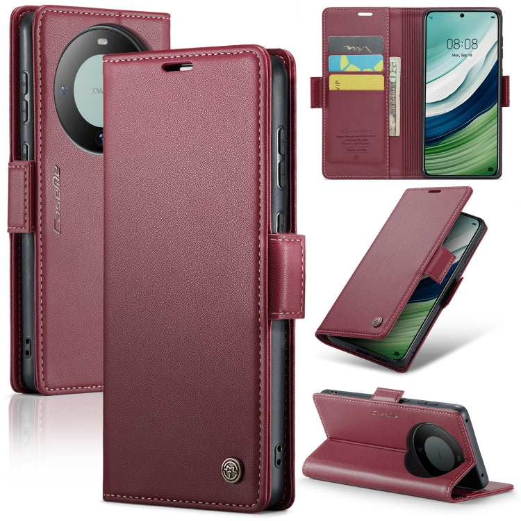 For Huawei Mate 60 RFID Leather Case - Litchi Texture with Butterfly Buckle, Wallet & Stand