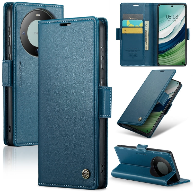 For Huawei Mate 60 RFID Leather Case - Litchi Texture with Butterfly Buckle, Wallet & Stand