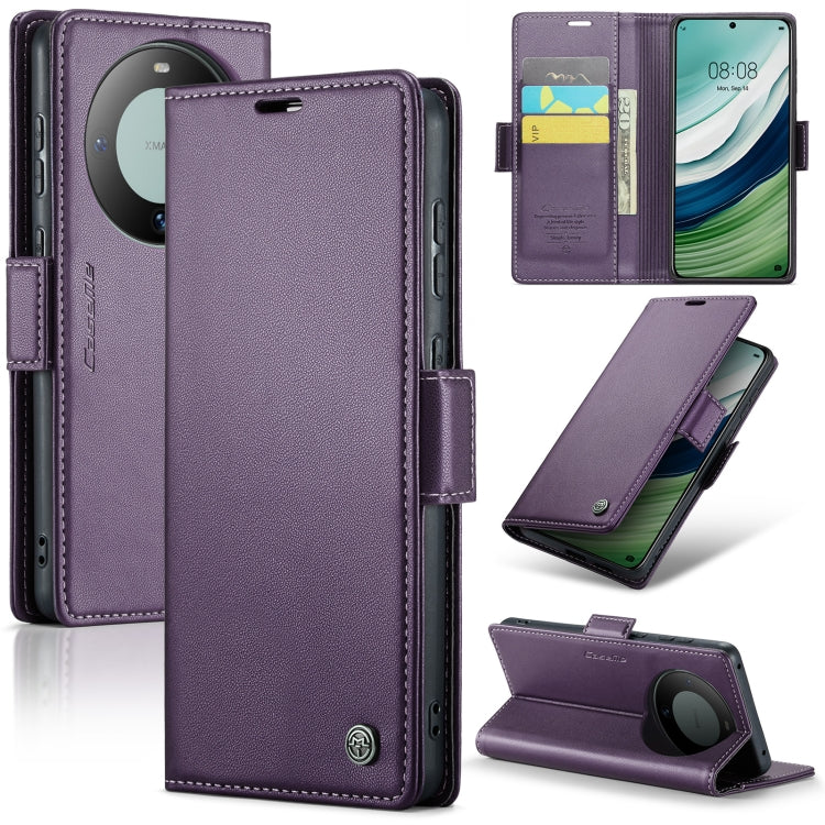 For Huawei Mate 60 RFID Leather Case - Litchi Texture with Butterfly Buckle, Wallet & Stand