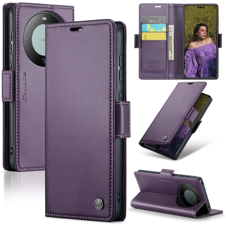 For Huawei Mate 60 Pro/Pro+ RFID Leather Case - Litchi Texture with Butterfly Buckle, Wallet & Stand