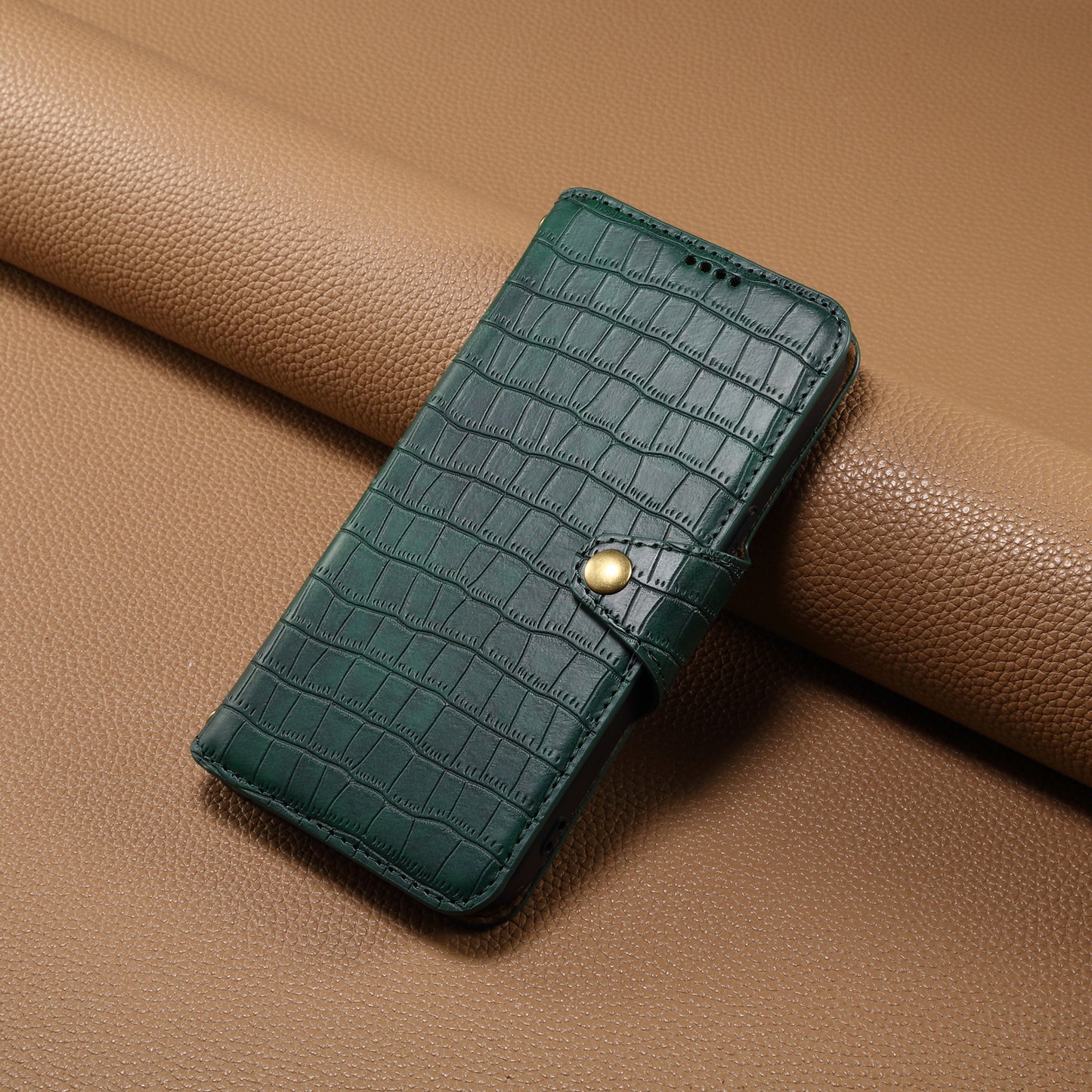 Huawei Mate 50 Pro Denior Leather Case - Crocodile Texture with Oil Edge, Wallet & Kickstand Features