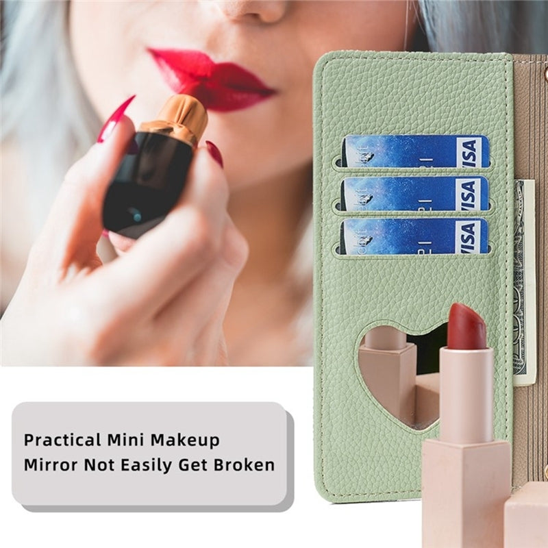 For vivo Y78 5G Crossbody Phone Case with Litchi Texture Leather, Adjustable Kickstand, Card Slots, Zipper Purse, Makeup Mirror, and TPU Protection