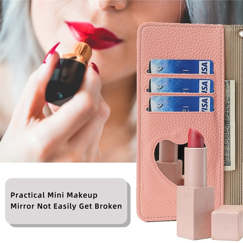 For vivo Y78 5G Crossbody Phone Case with Litchi Texture Leather, Adjustable Kickstand, Card Slots, Zipper Purse, Makeup Mirror, and TPU Protection