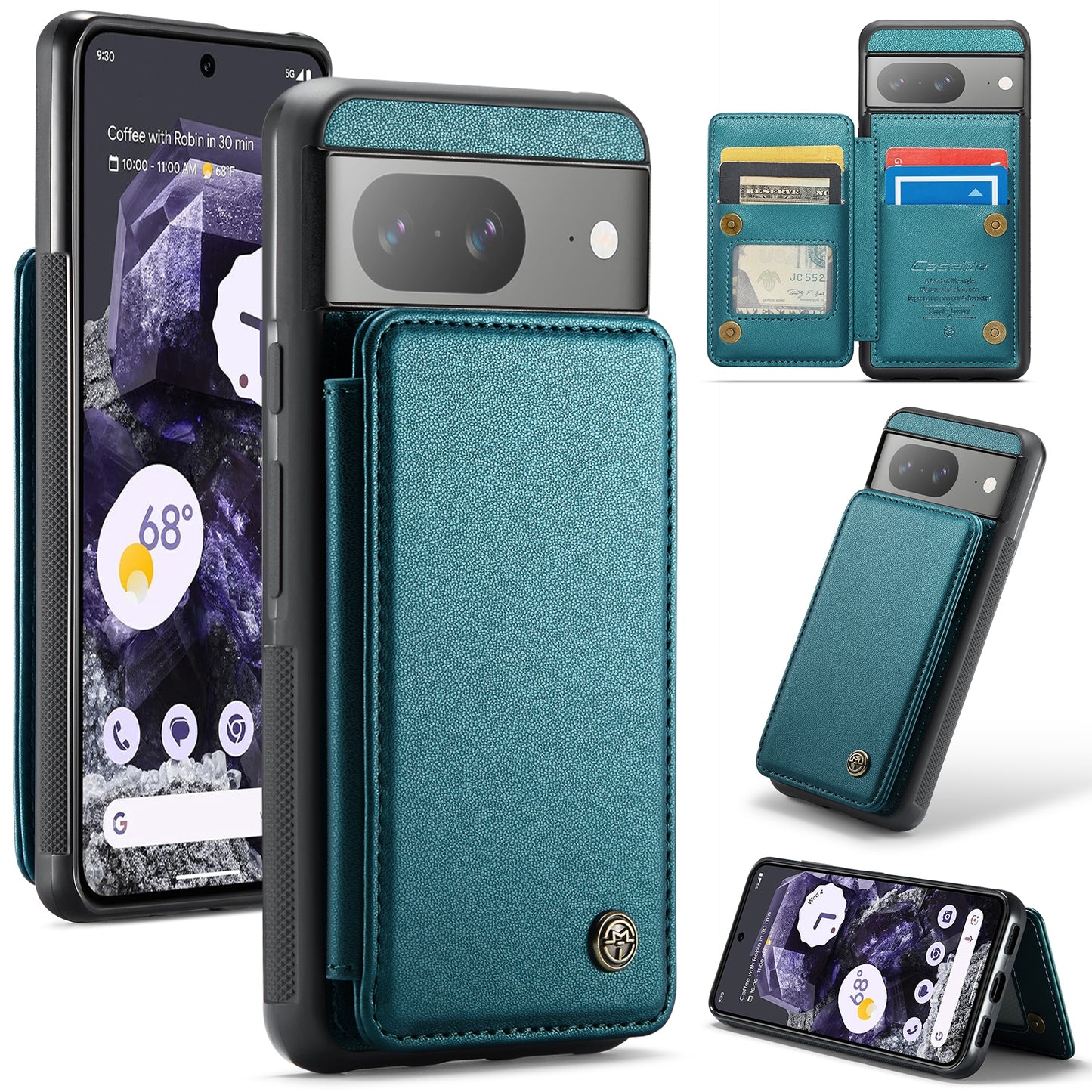 For Google Pixel 8 CaseMe C22 Card Slots Holder RFID Anti-theft Phone Case