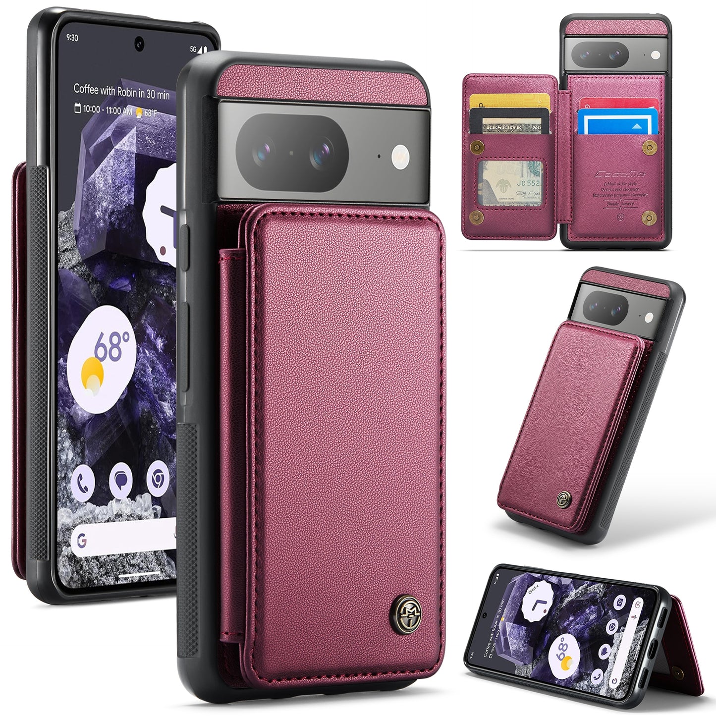 For Google Pixel 8 CaseMe C22 Card Slots Holder RFID Anti-theft Phone Case