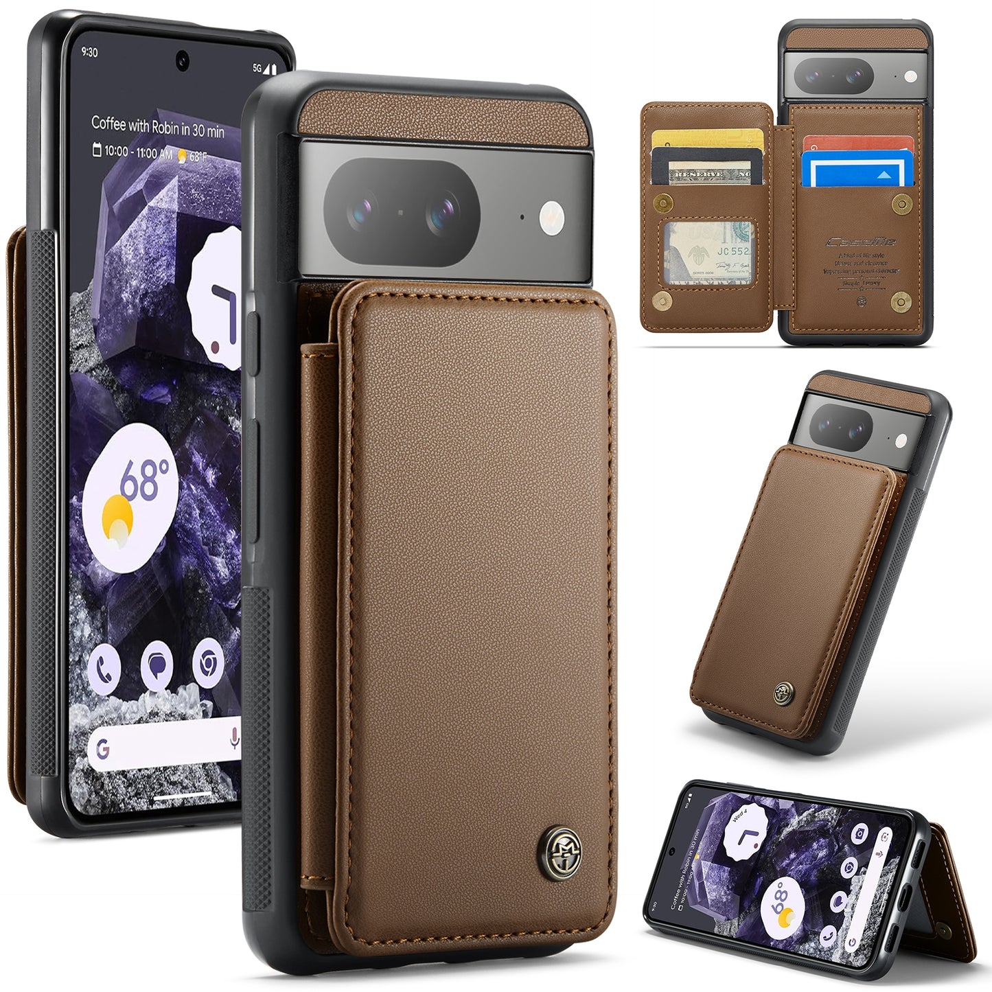 For Google Pixel 8 CaseMe C22 Card Slots Holder RFID Anti-theft Phone Case