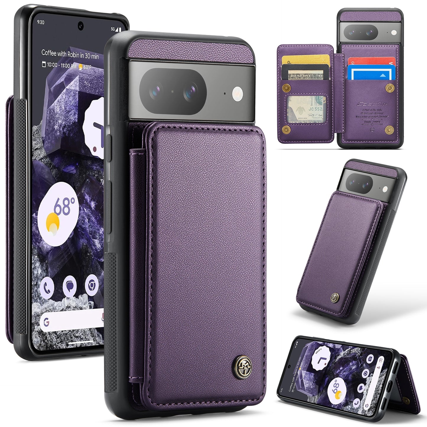 For Google Pixel 8 CaseMe C22 Card Slots Holder RFID Anti-theft Phone Case