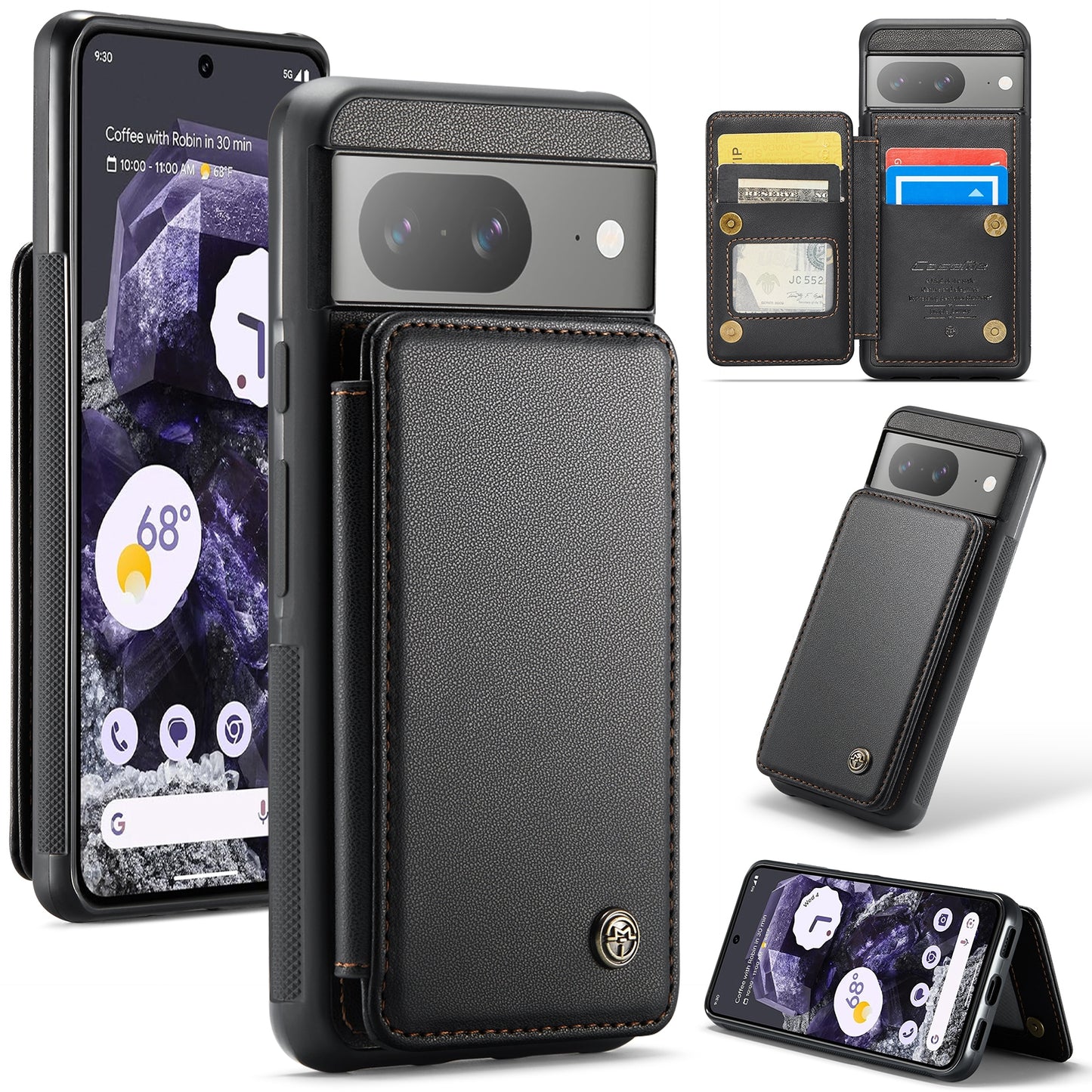 For Google Pixel 8 CaseMe C22 Card Slots Holder RFID Anti-theft Phone Case