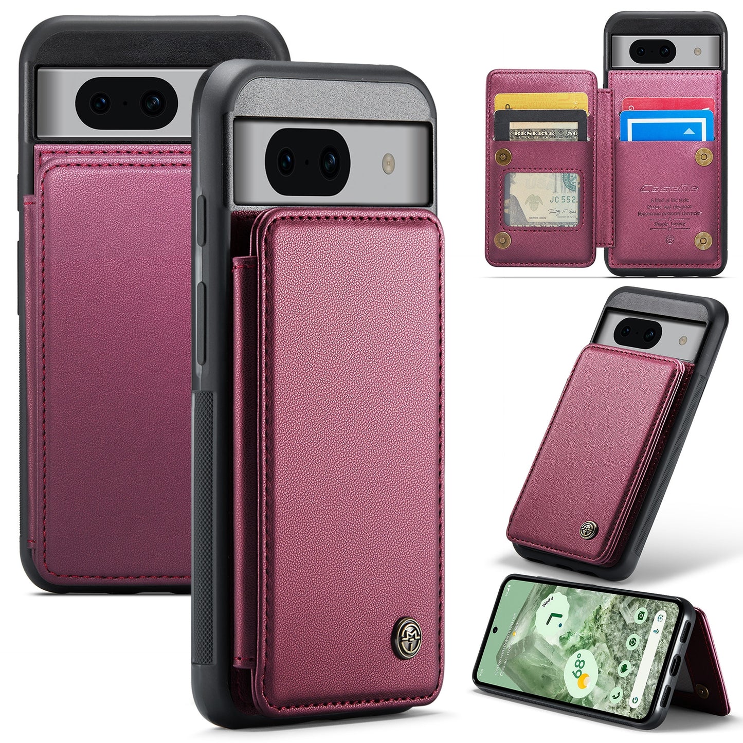 For Google Pixel 8A CaseMe C22 Card Slots Holder RFID Anti-theft Phone Case