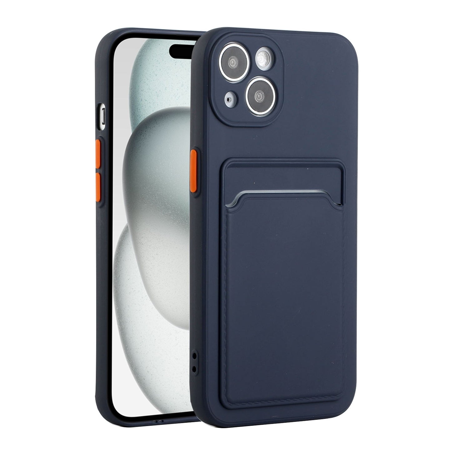For Apple iPhone 15 Shockproof TPU Case with Card Holder - Durable & Lightweight Design