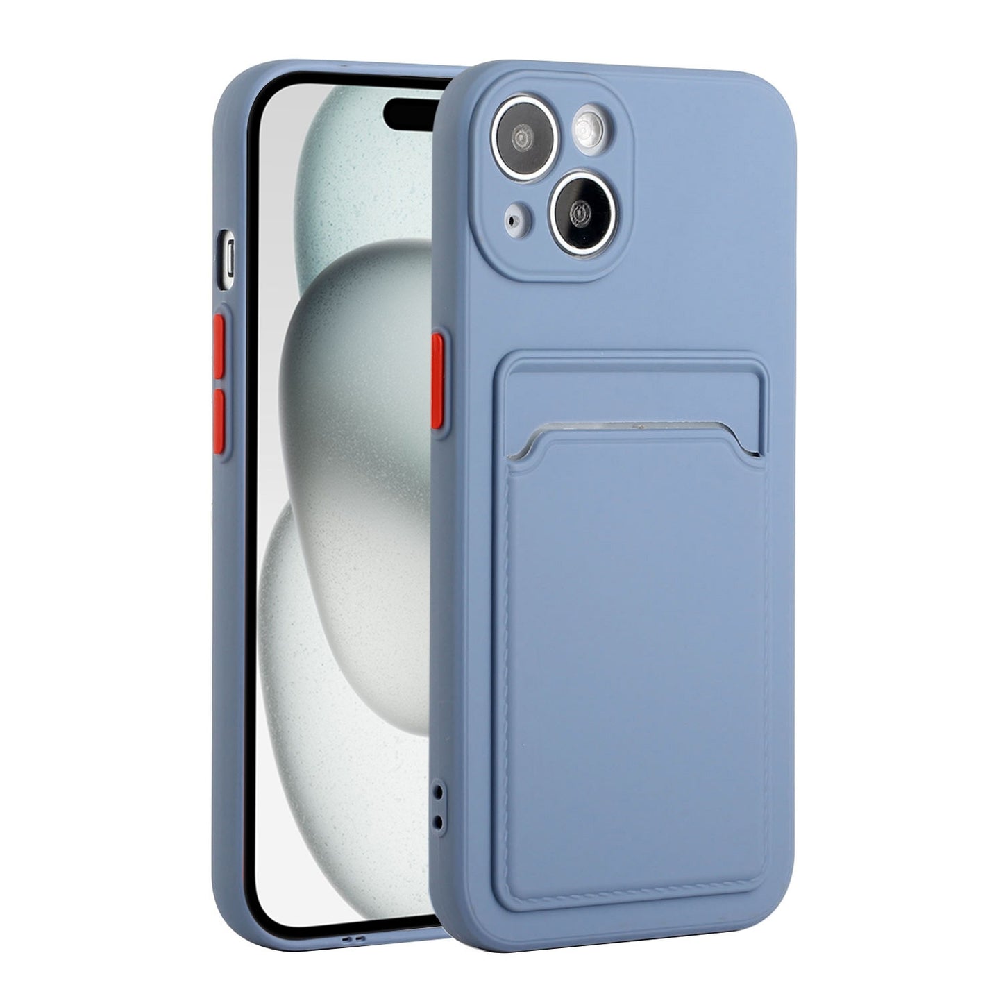 For Apple iPhone 15 Shockproof TPU Case with Card Holder - Durable & Lightweight Design