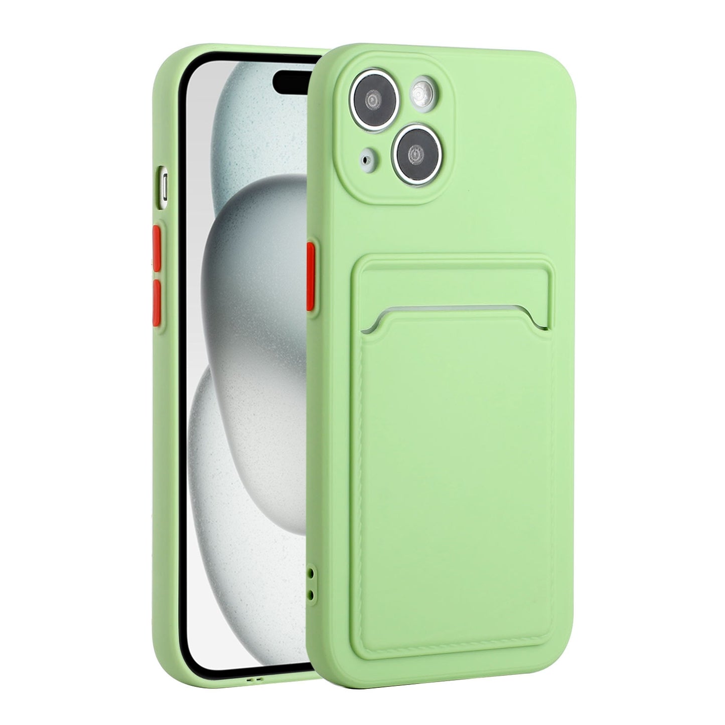 For Apple iPhone 15 Shockproof TPU Case with Card Holder - Durable & Lightweight Design