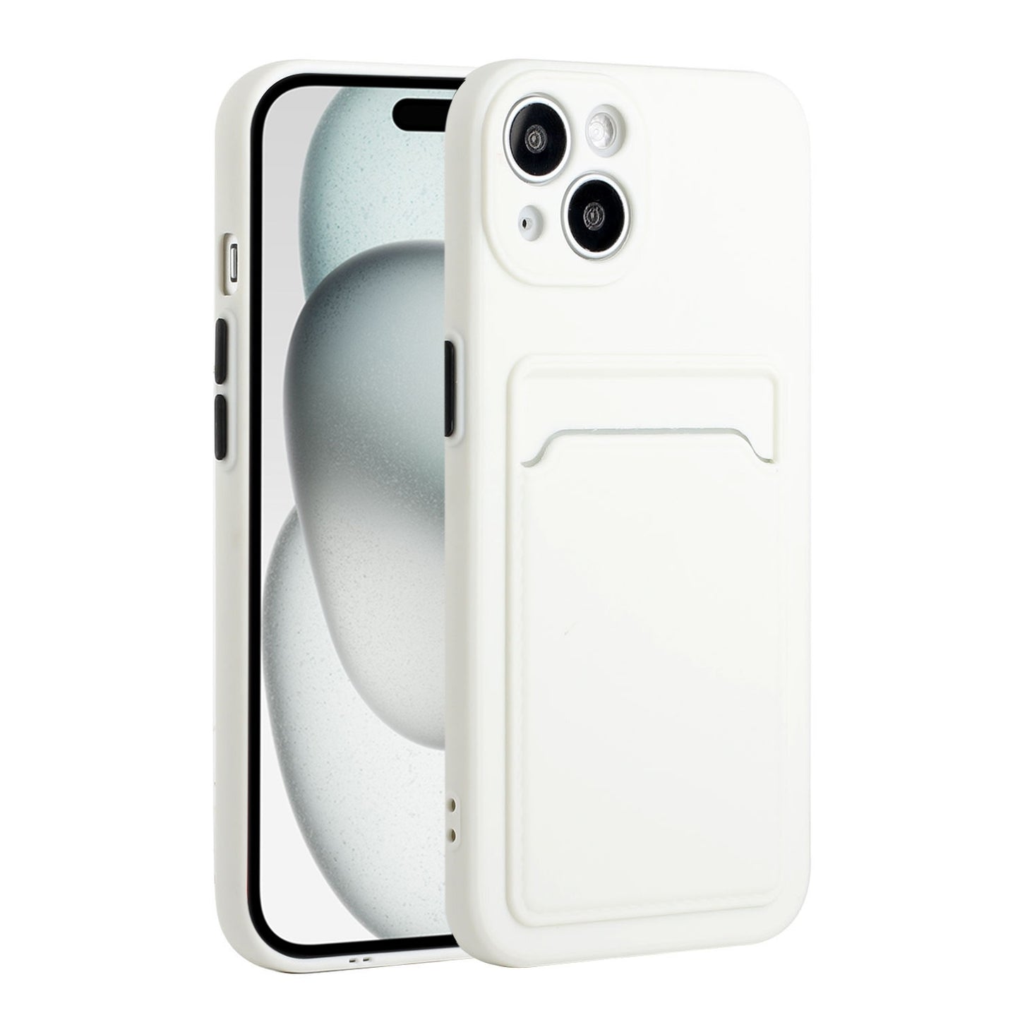 For Apple iPhone 15 Shockproof TPU Case with Card Holder - Durable & Lightweight Design