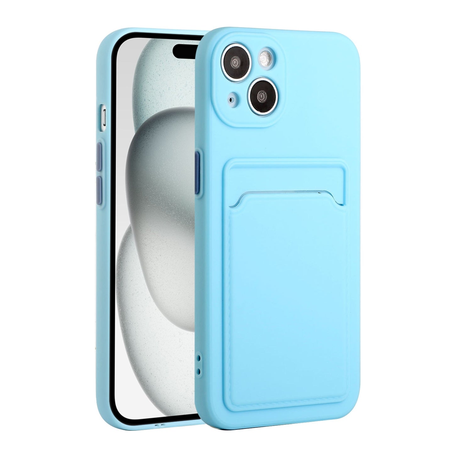 For Apple iPhone 15 Shockproof TPU Case with Card Holder - Durable & Lightweight Design