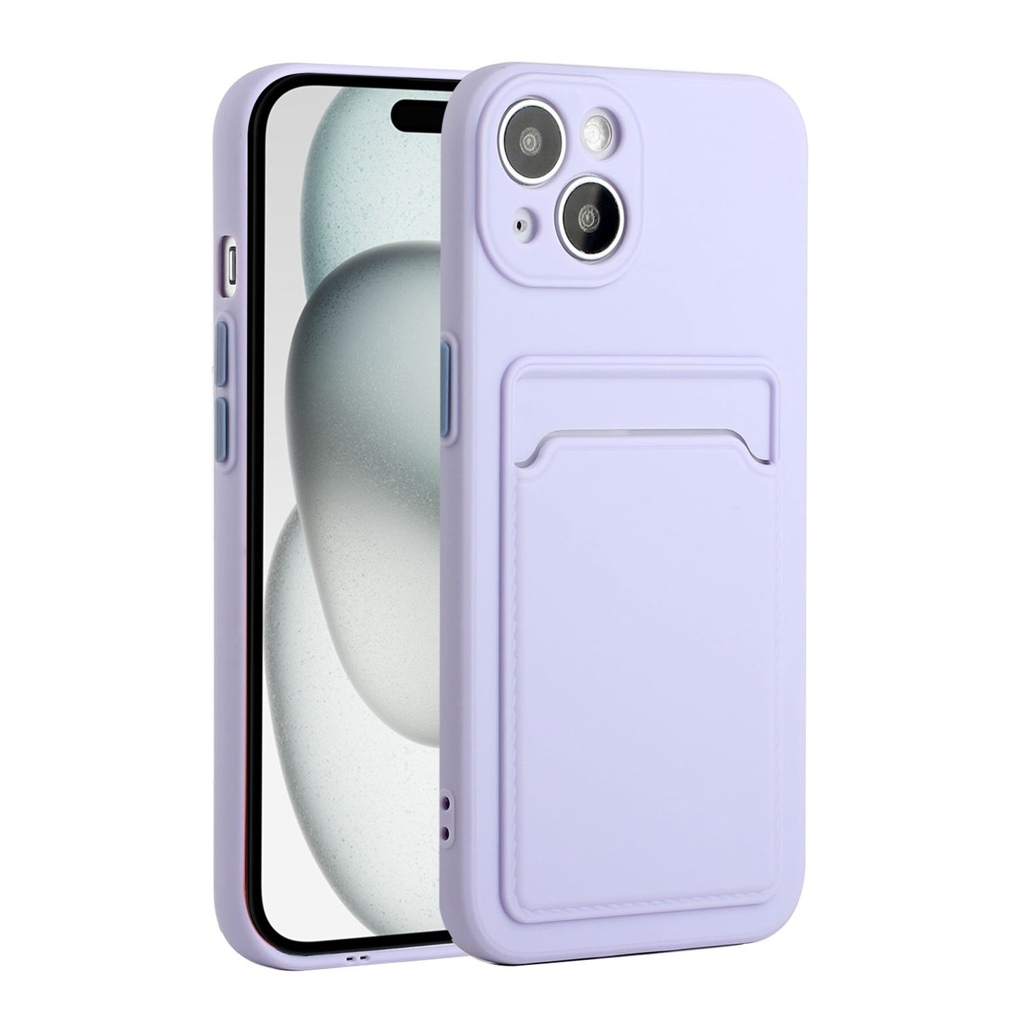 For Apple iPhone 15 Shockproof TPU Case with Card Holder - Durable & Lightweight Design