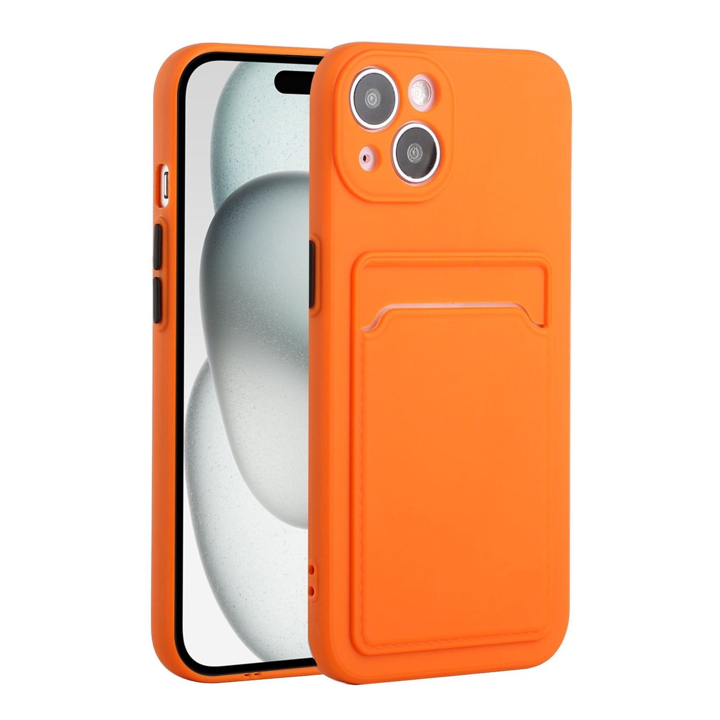 For Apple iPhone 15 Shockproof TPU Case with Card Holder - Durable & Lightweight Design