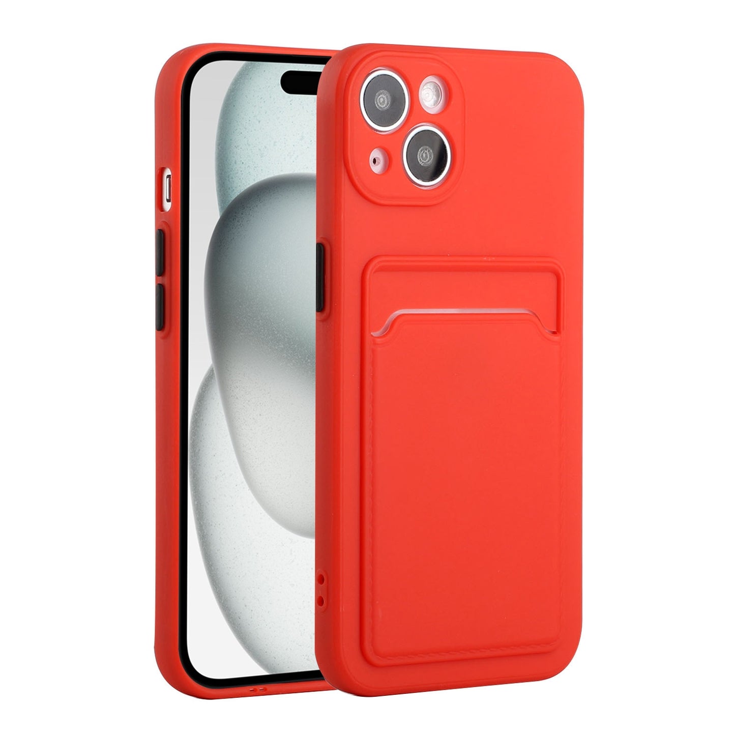 For Apple iPhone 15 Shockproof TPU Case with Card Holder - Durable & Lightweight Design