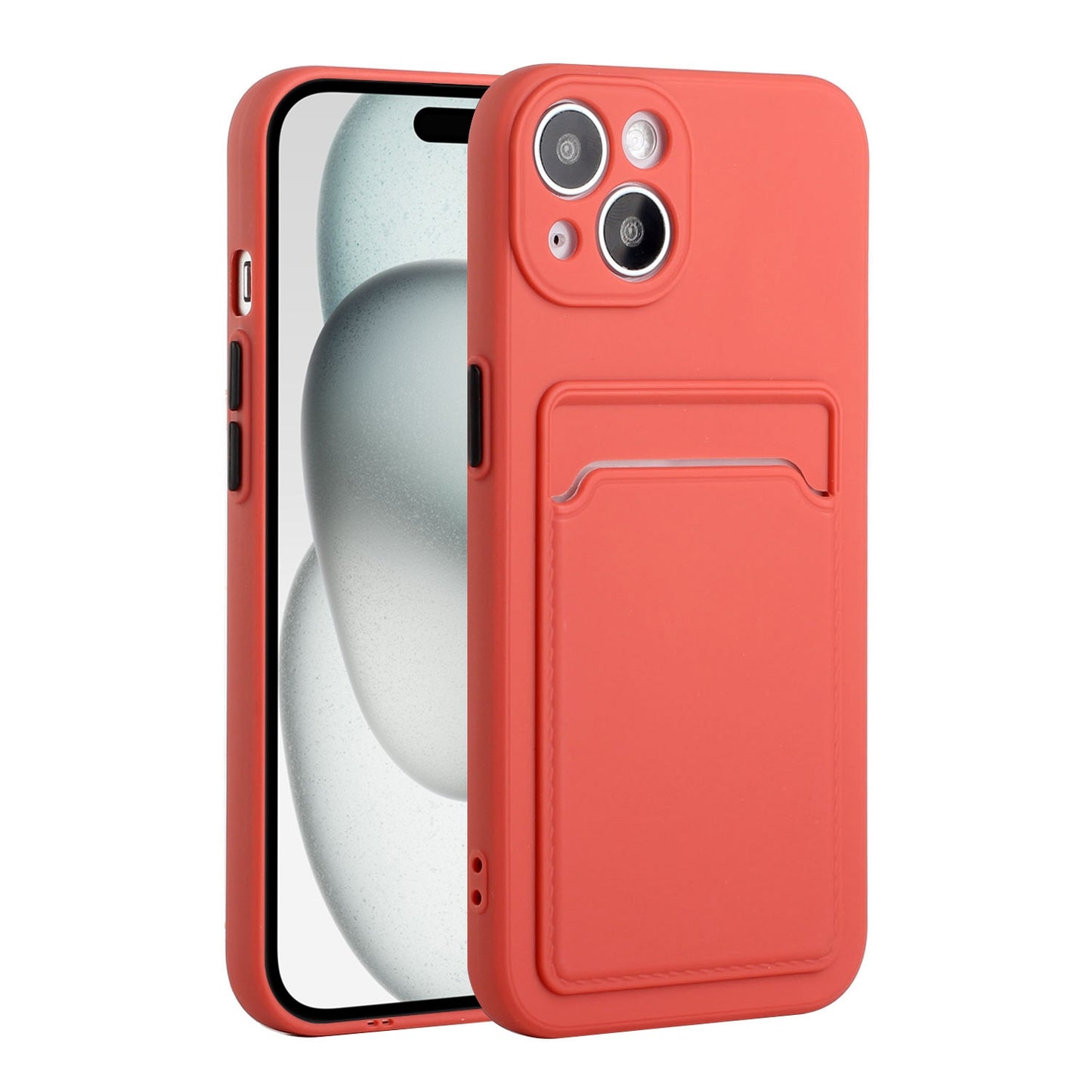 For Apple iPhone 15 Shockproof TPU Case with Card Holder - Durable & Lightweight Design