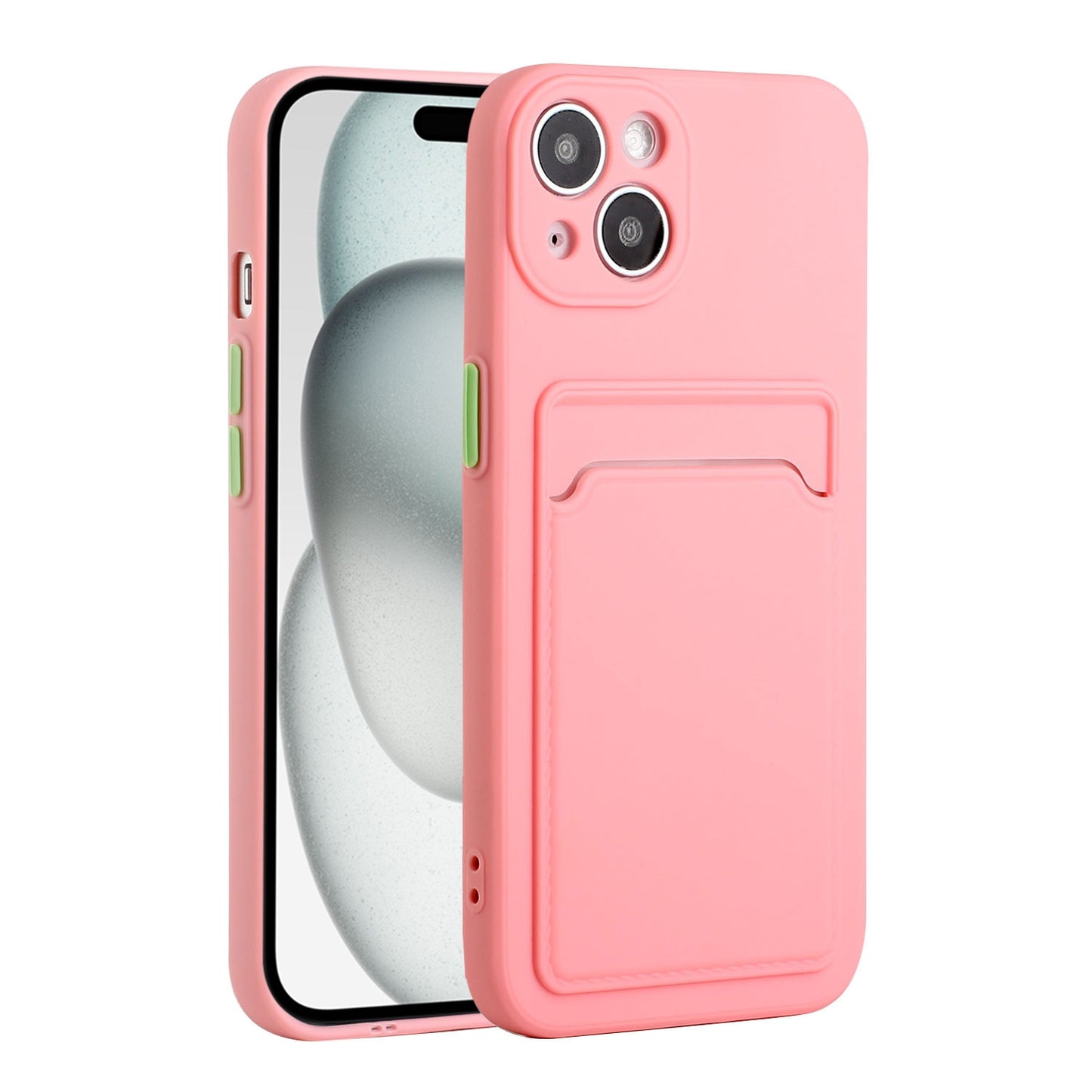 For Apple iPhone 15 Shockproof TPU Case with Card Holder - Durable & Lightweight Design