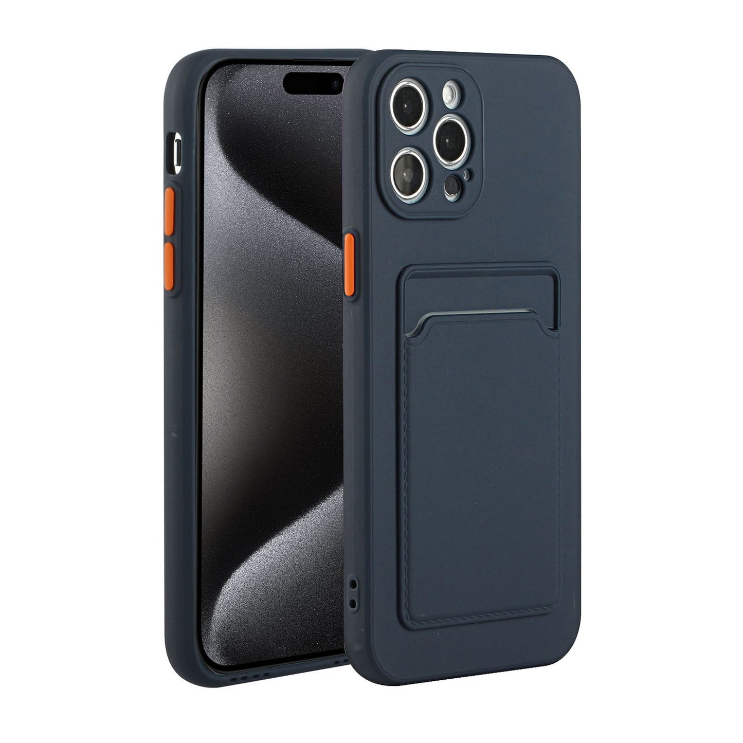 For Apple iPhone 15 Pro Max Shockproof TPU Case with Card Holder - Durable & Lightweight Design