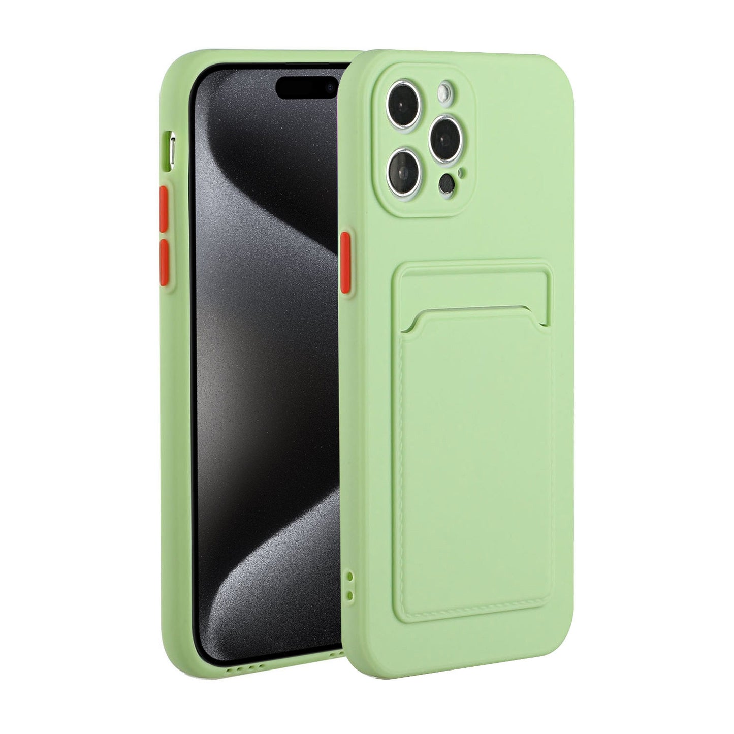 For Apple iPhone 15 Pro Max Shockproof TPU Case with Card Holder - Durable & Lightweight Design