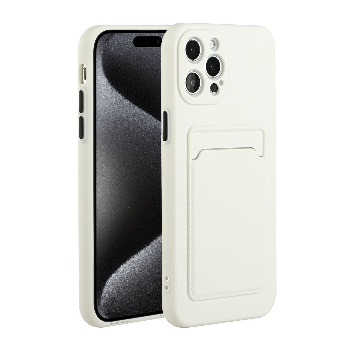 For Apple iPhone 15 Pro Max Shockproof TPU Case with Card Holder - Durable & Lightweight Design