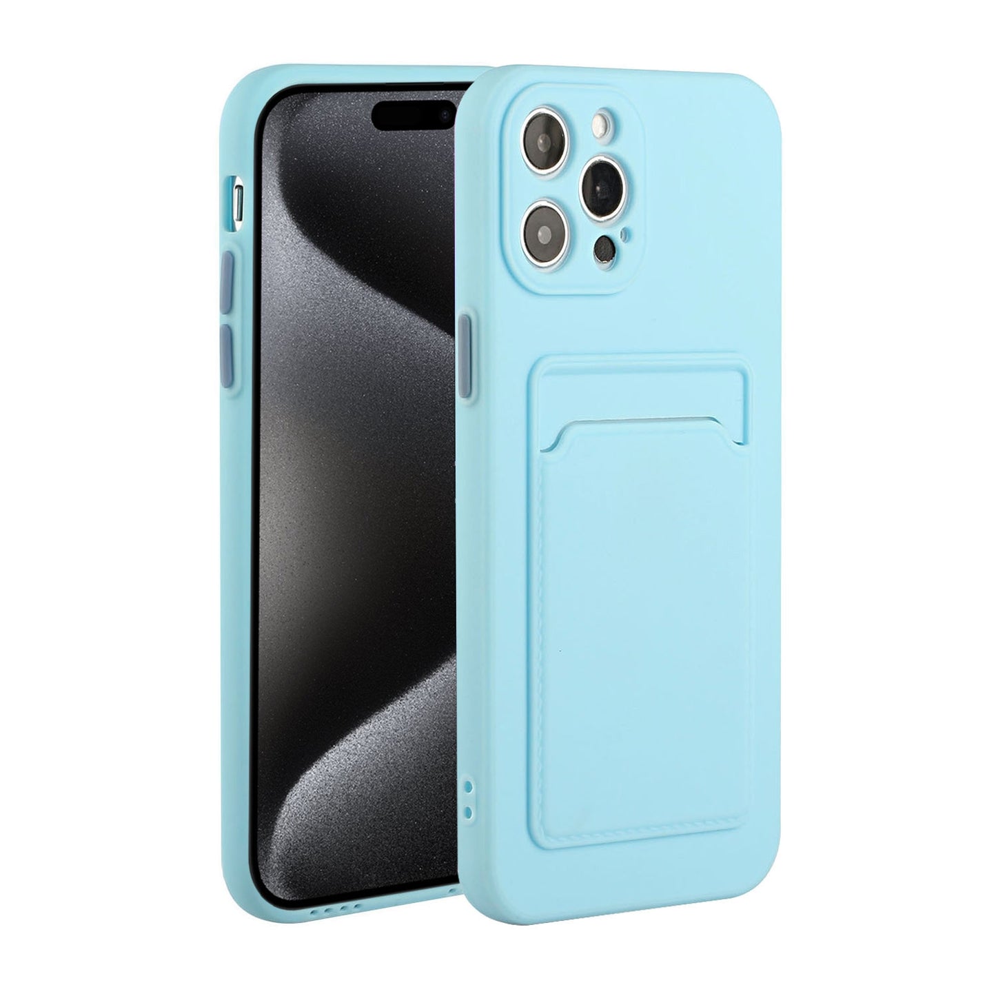 For Apple iPhone 15 Pro Max Shockproof TPU Case with Card Holder - Durable & Lightweight Design