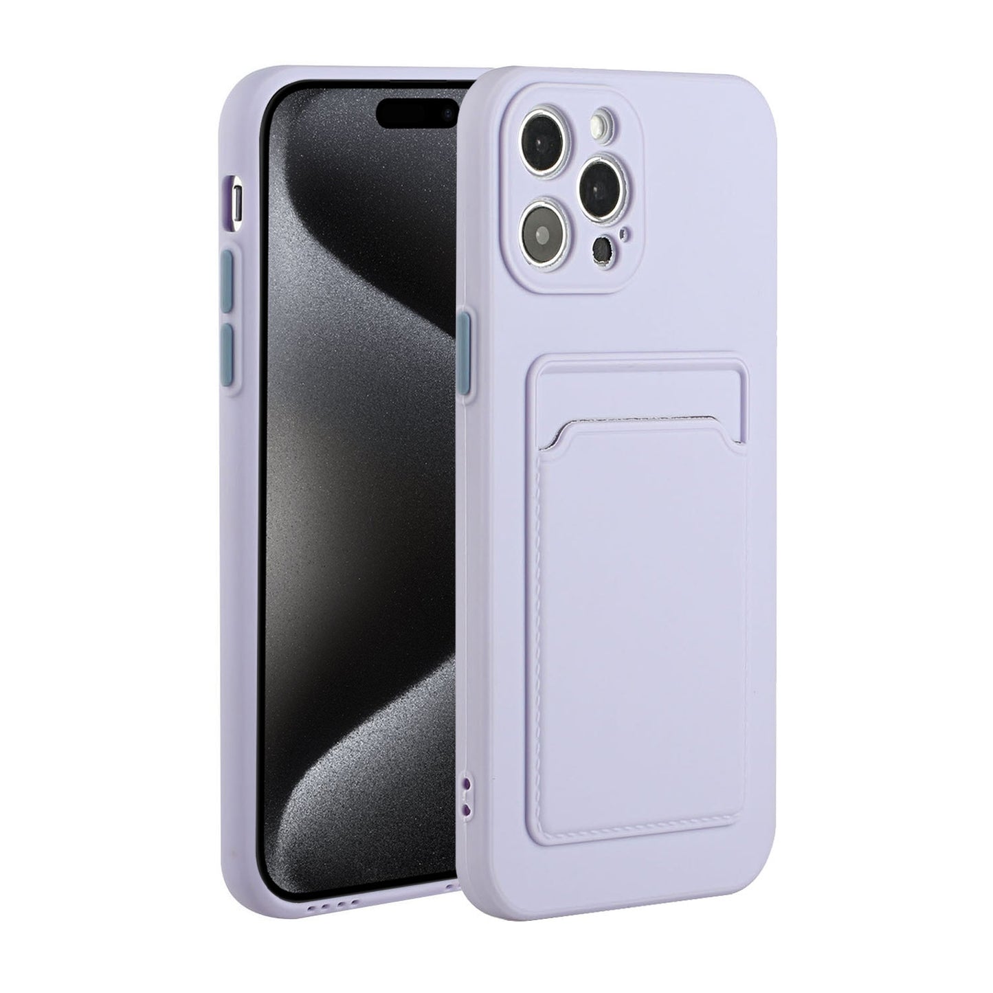 For Apple iPhone 15 Pro Max Shockproof TPU Case with Card Holder - Durable & Lightweight Design
