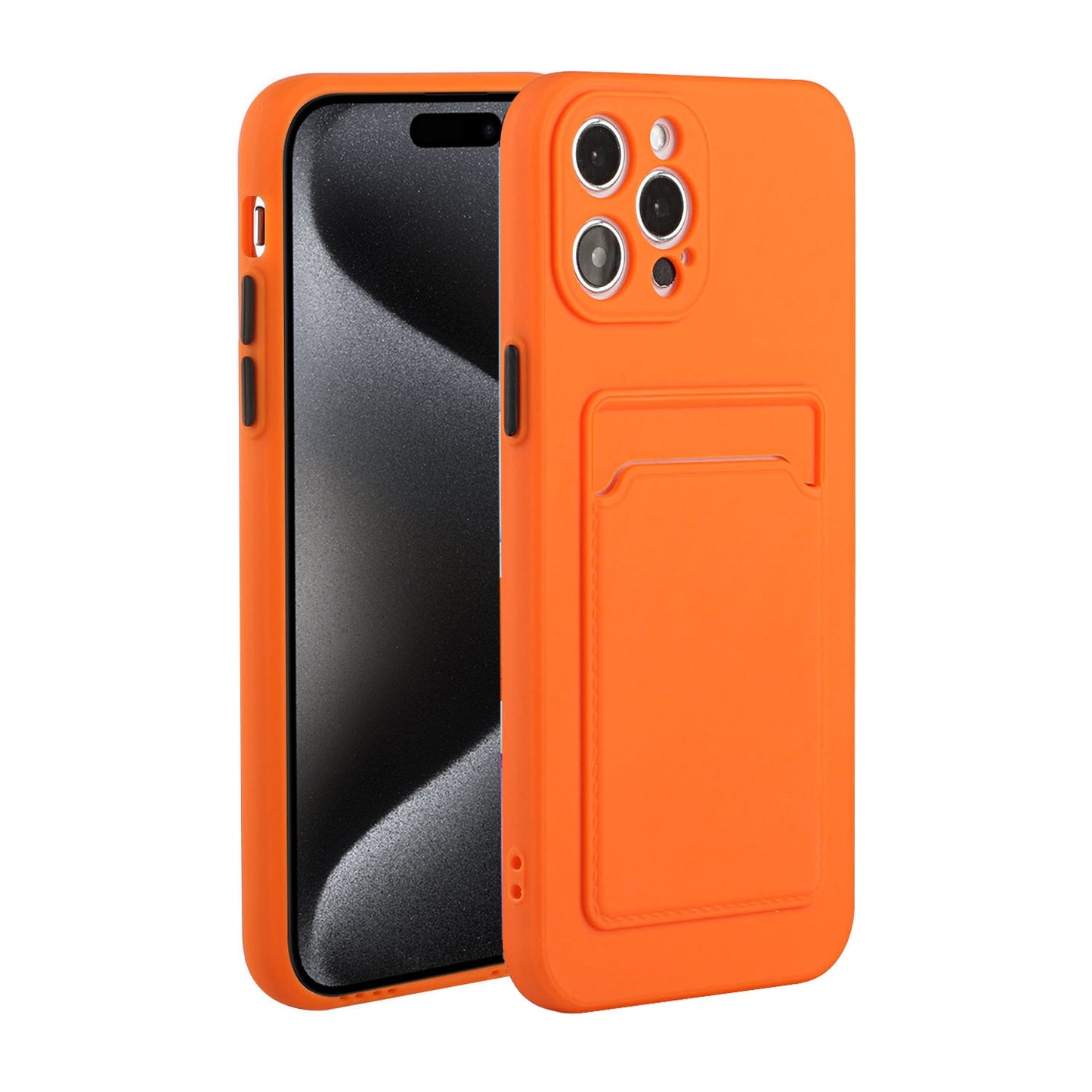 For Apple iPhone 15 Pro Max Shockproof TPU Case with Card Holder - Durable & Lightweight Design