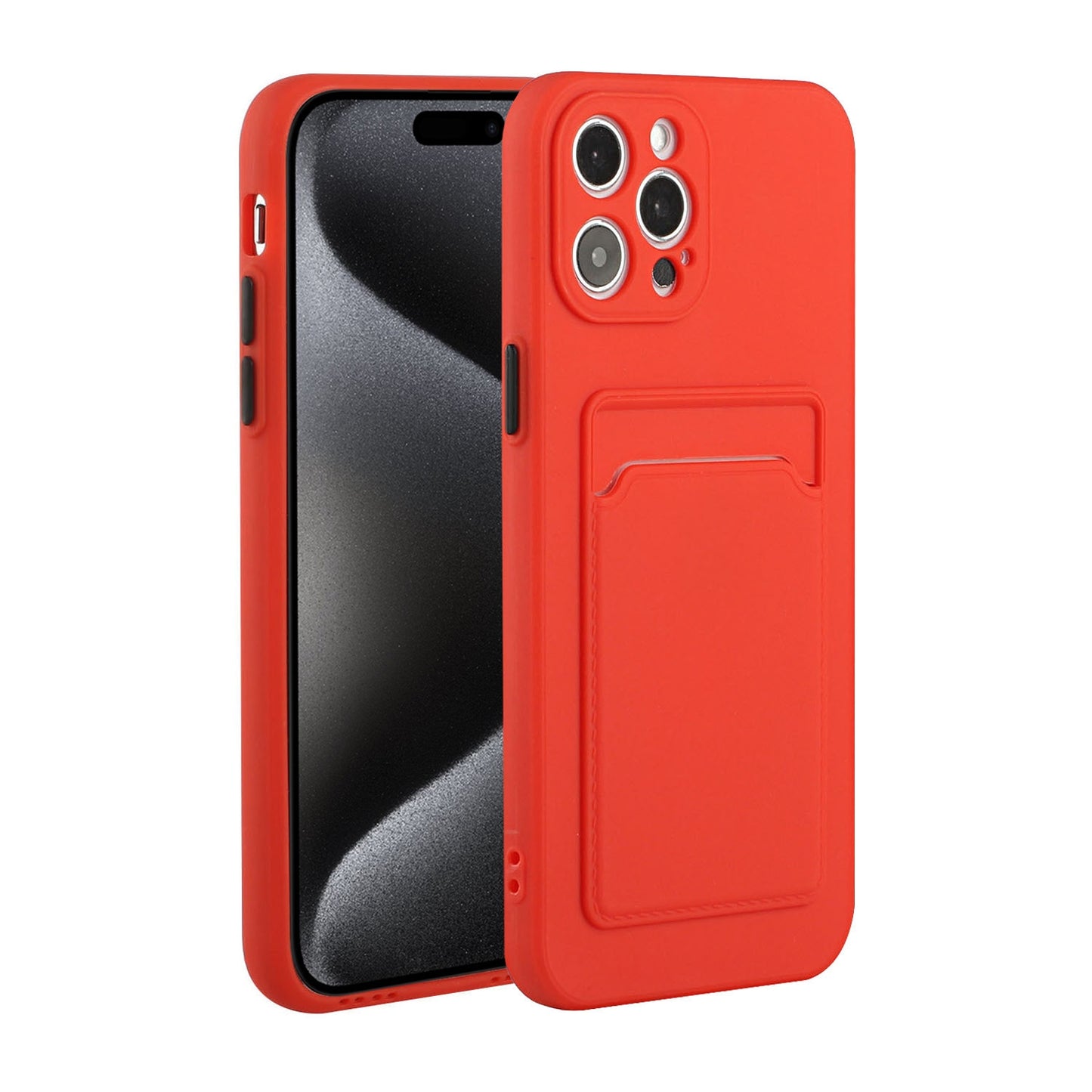 For Apple iPhone 15 Pro Max Shockproof TPU Case with Card Holder - Durable & Lightweight Design