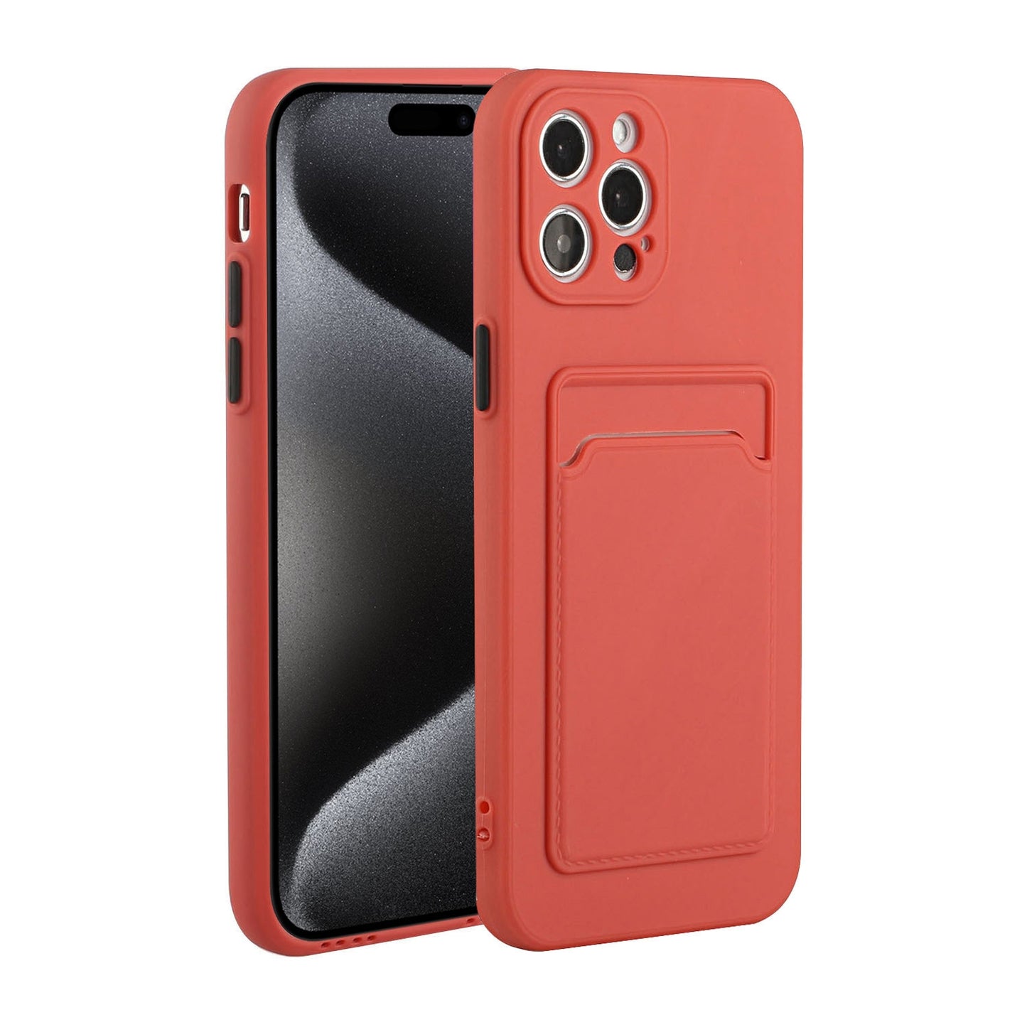For Apple iPhone 15 Pro Max Shockproof TPU Case with Card Holder - Durable & Lightweight Design