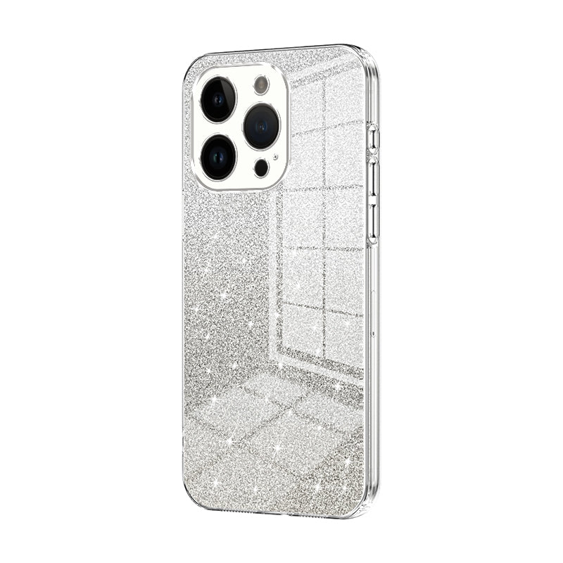 For iPhone 14 Pro Luxurious Electroplated Gradient Glitter Powder Case - Enhanced Lens Protection
