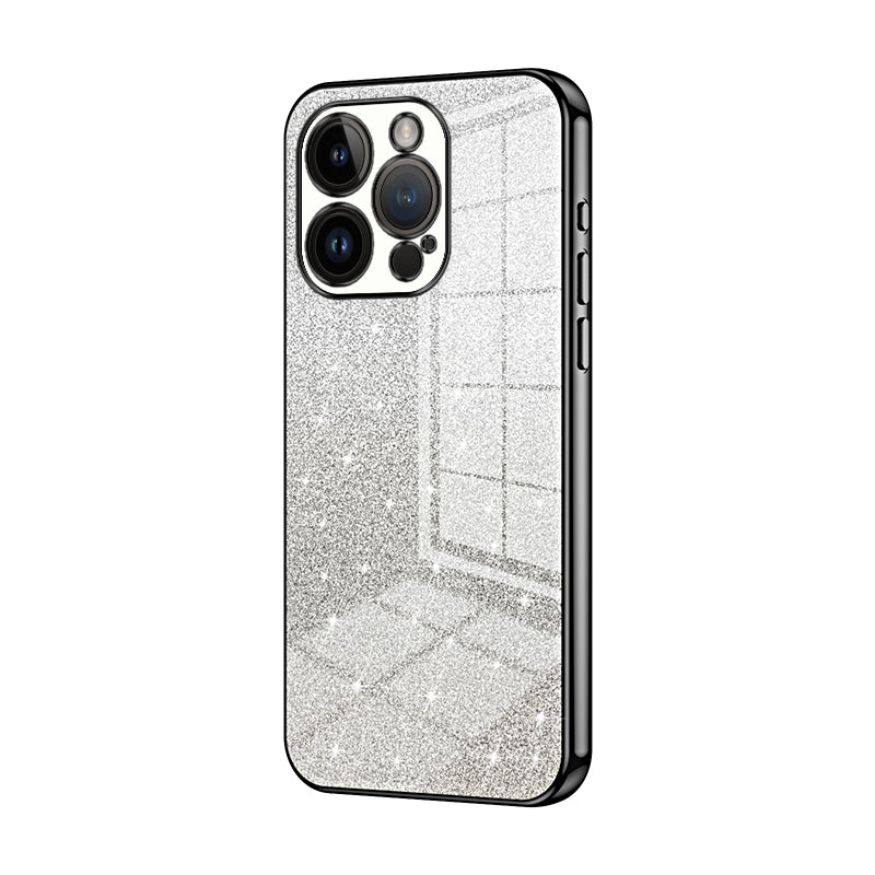 For iPhone 14 Pro Luxurious Electroplated Gradient Glitter Powder Case - Enhanced Lens Protection