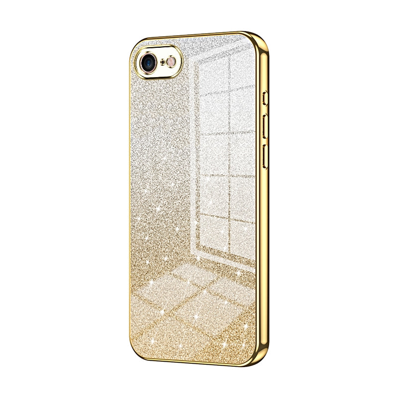 For iPhone 7 Luxurious Electroplated Gradient Glitter Powder Case - Enhanced Lens Protection