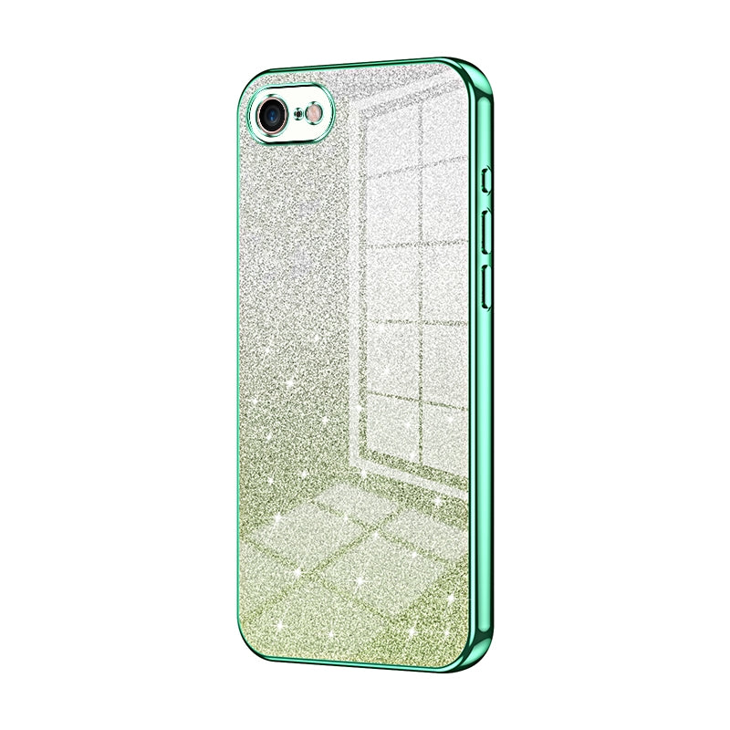 For iPhone 7 Luxurious Electroplated Gradient Glitter Powder Case - Enhanced Lens Protection