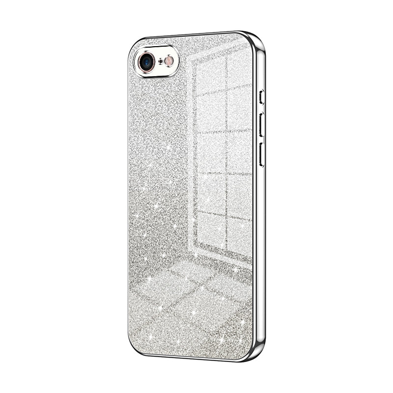 For iPhone 7 Luxurious Electroplated Gradient Glitter Powder Case - Enhanced Lens Protection