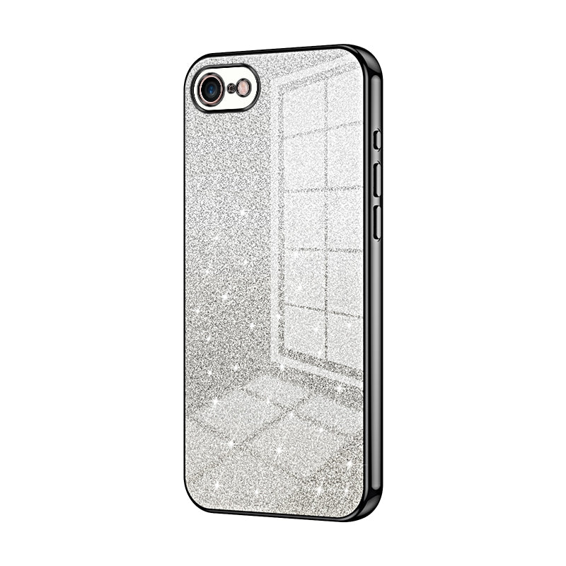 For iPhone 7 Luxurious Electroplated Gradient Glitter Powder Case - Enhanced Lens Protection