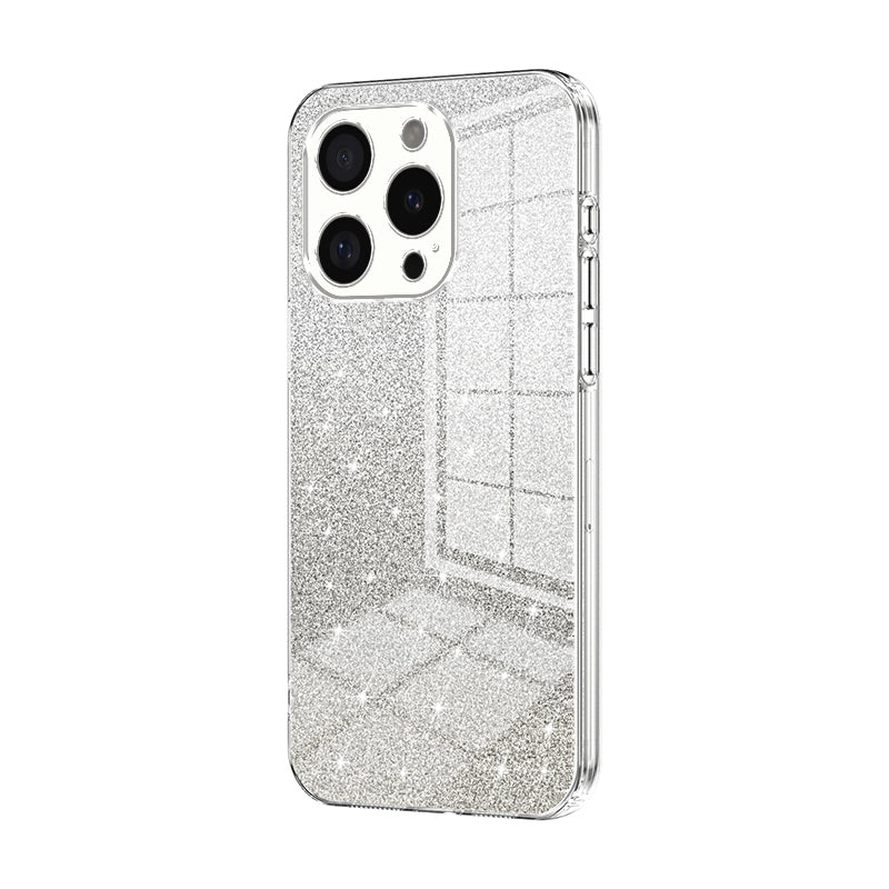 For iPhone 16 Pro Luxurious Electroplated Gradient Glitter Powder Case - Enhanced Lens Protection