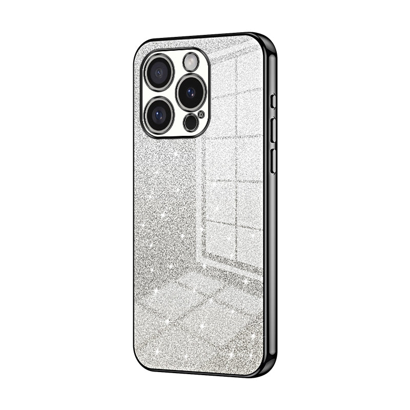 For iPhone 16 Pro Luxurious Electroplated Gradient Glitter Powder Case - Enhanced Lens Protection