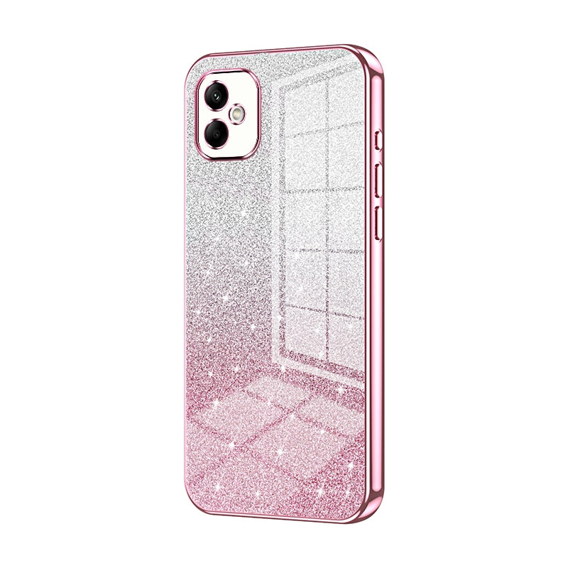Samsung Galaxy A05 Luxurious Electroplated Gradient Glitter Powder Case - Enhanced Lens Protection