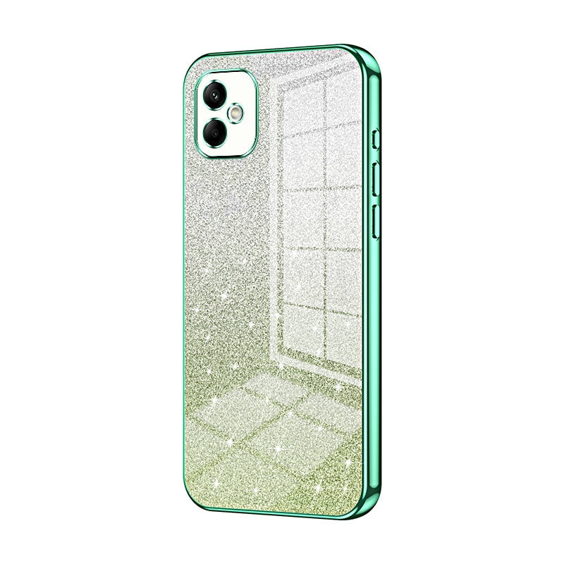 Samsung Galaxy A05 Luxurious Electroplated Gradient Glitter Powder Case - Enhanced Lens Protection