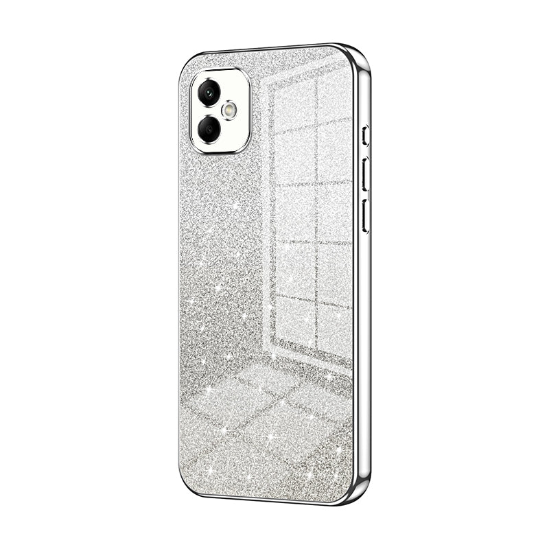 Samsung Galaxy A05 Luxurious Electroplated Gradient Glitter Powder Case - Enhanced Lens Protection