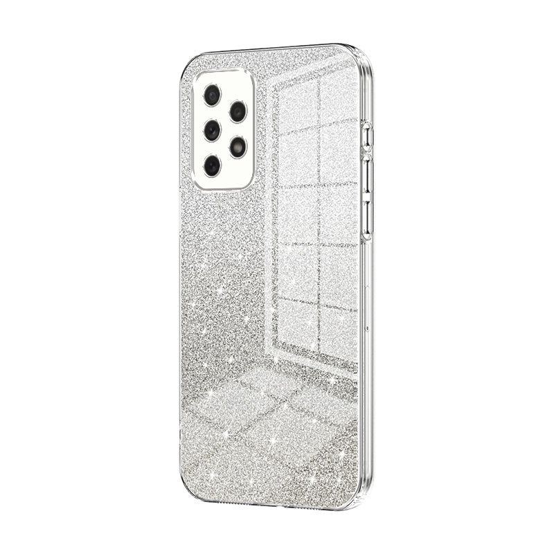For Samsung Galaxy A72 4G Luxurious Electroplated Gradient Glitter Powder Case - Enhanced Lens Protection